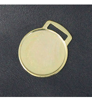 75 pcs 1.25" Gold Engravable Metal Disk / Charm / Fob #ZPLATE00G