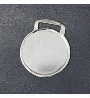 75 pcs 1.25" Nickel Plate Engravable Metal Disk / Charm / Fob #ZPLATE00S