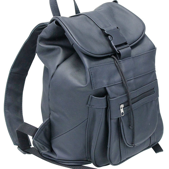 Super Jumbo Black Leather Waist Bag Fanny Pack #FPX3090K