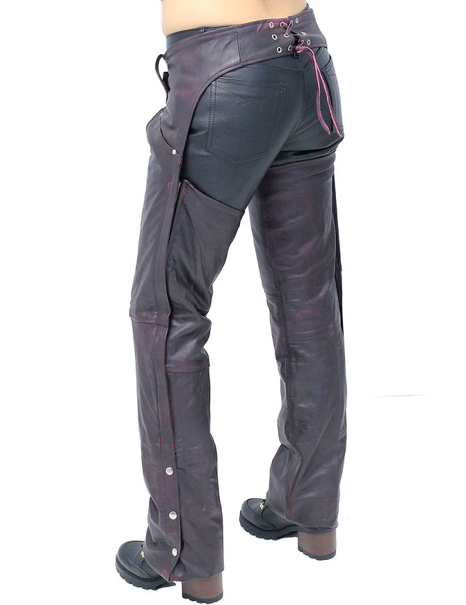 Purple Leather Chaps in Vintage Lambskin #CA717417PP - Jamin Leather®