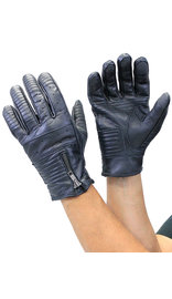 Unik Vented Biker Gloves w/Zip Cuff & Cell Phone Fingertips #G8416VZK