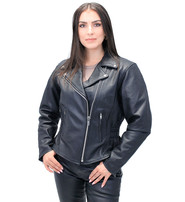 Jamin Leather® Road Angel - Ladies Black Leather Motorcycle Jacket #L265Z
