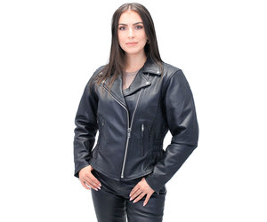 Road Angel - Ladies Black Leather Motorcycle Jacket #L265Z - Jamin Leather®