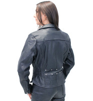 Jamin Leather® Road Angel - Ladies Black Leather Motorcycle Jacket #L265Z