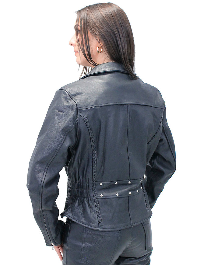 Jamin Leather® Road Angel - Ladies Black Leather Motorcycle Jacket #L265Z