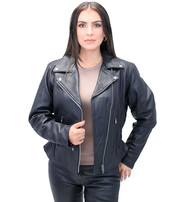 Jamin Leather® Road Angel - Ladies Black Leather Motorcycle Jacket #L265Z