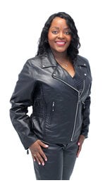 Women's Buffalo Leather Motorcycle Jacket - SPECIAL #L267SP (S-2X)