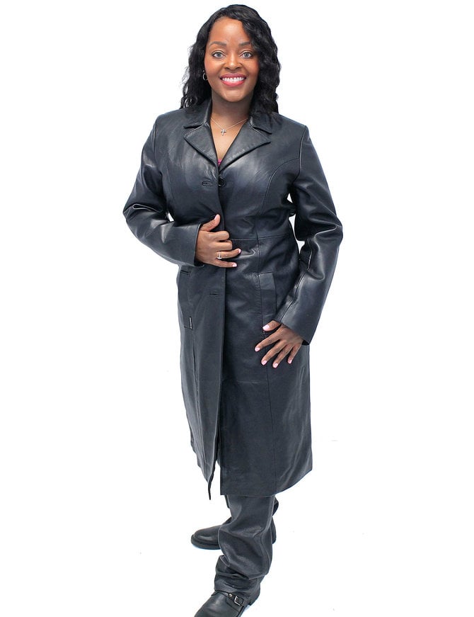 Jamin Leather® Leather Trench Coat for Women #L506LP