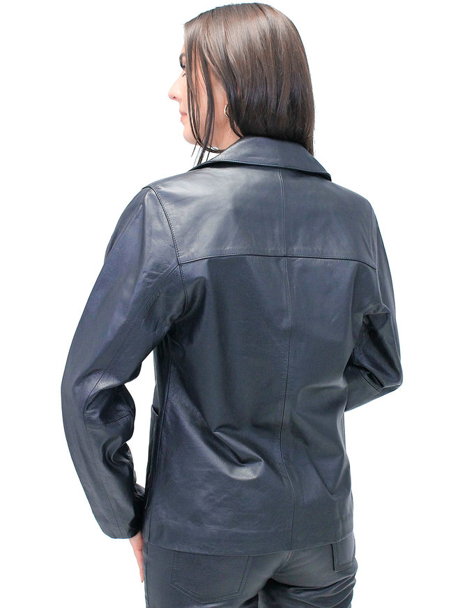 Women's Lambskin Leather Pocket Blazer Coat #L2491PPK