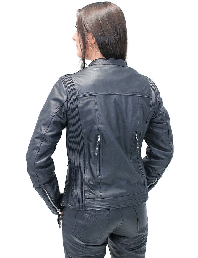 Women's Vented Soft Lambskin Leather Scooter Jacket w/Kevlar #L6843ZK ...