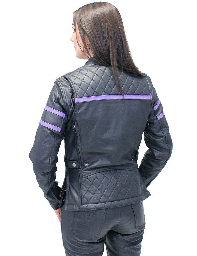 Unik Women's Purple Stripe Vented Jacket w/Quilt Shoulders #L656017VQP