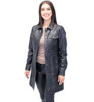 Jamin Leather® Vintage Black Extra Long Leather Coat #LA20090XLK