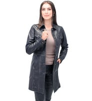 Jamin Leather Vintage Black Extra Long Leather Coat #LA20090XLK