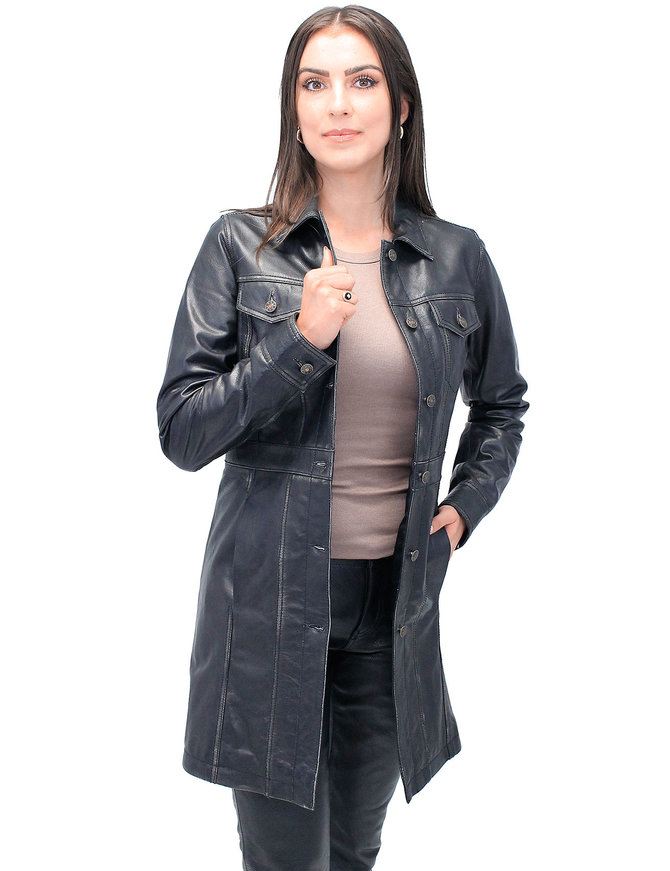 Jamin Leather® Vintage Black Extra Long Leather Coat #LA20090XLK