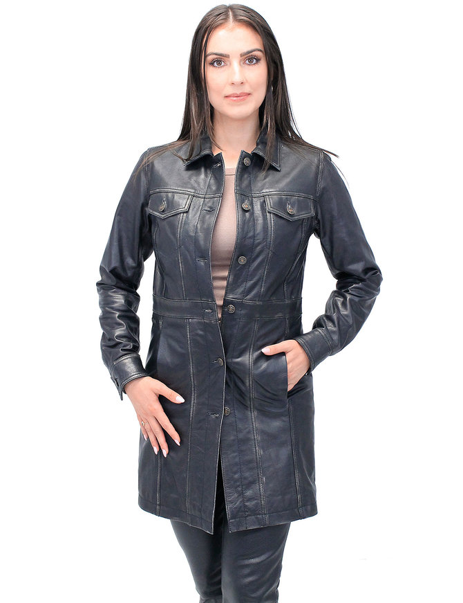 Jamin Leather® Vintage Black Extra Long Leather Coat #LA20090XLK