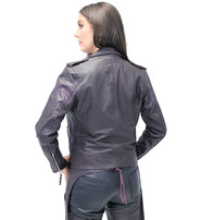 Unik Vintage Purple Leather Motorcycle Jacket #LA6832117P
