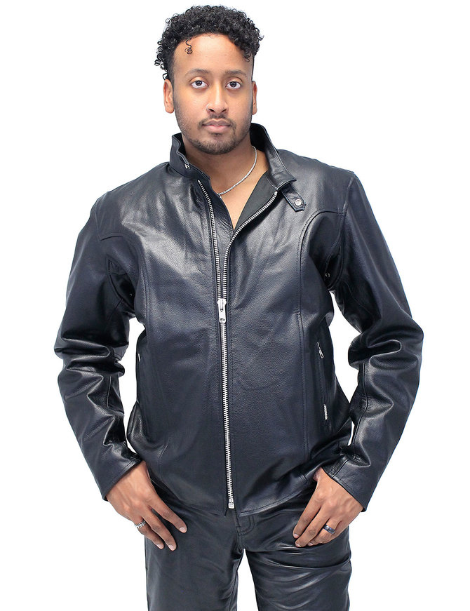 Jamin Leather TALL SIZE - Iron Racing Leather Jacket #M570ZT