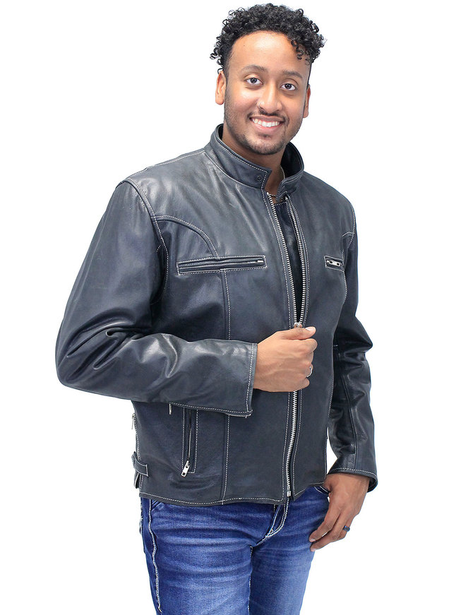 Men Leather Full Sleeve Black Premium Soft Jacket, Size: S to XL at best  price in Delhi