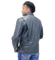 Jamin Leather® Men's White Stitch Ultra Premium Leather Scooter Jacket #M901GZWK