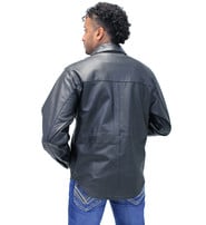 Jamin Leather® Men's Lambskin Leather Shirt #MS641L