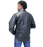 Men's Lambskin Leather Shirt #MS641L - Jamin Leather®