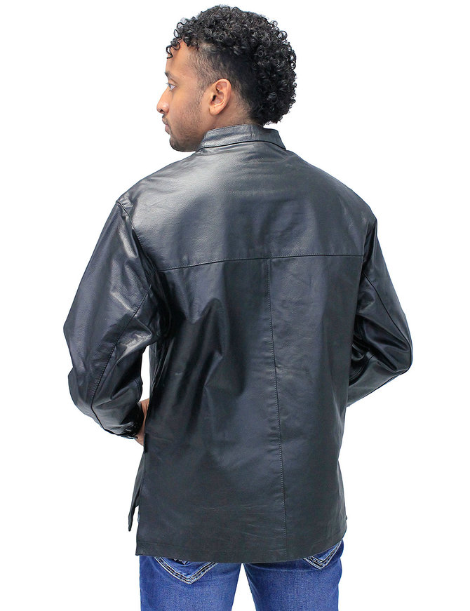 Jamin Leather® Lace Up Pullover Leather Shirt #MS2013LK