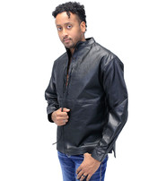 Jamin Leather® Lace Up Pullover Leather Shirt #MS2013LK