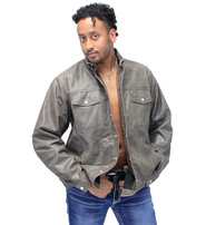 Jamin Leather® Rich Brown Leather Shirt - Jean Style #MS9011N