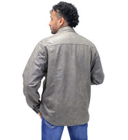 Jamin Leather® Rich Brown Leather Shirt - Jean Style #MS9011N