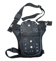 Studded Leather Thigh Bag w/Small Concealed Pocket #TB351SGRK