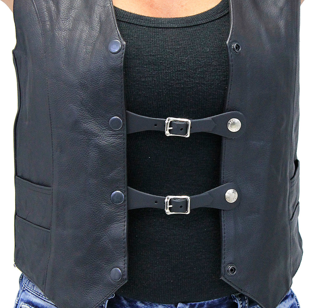 Black Snap Brass Ring Vest Extender #VC2204RK - Jamin Leather®