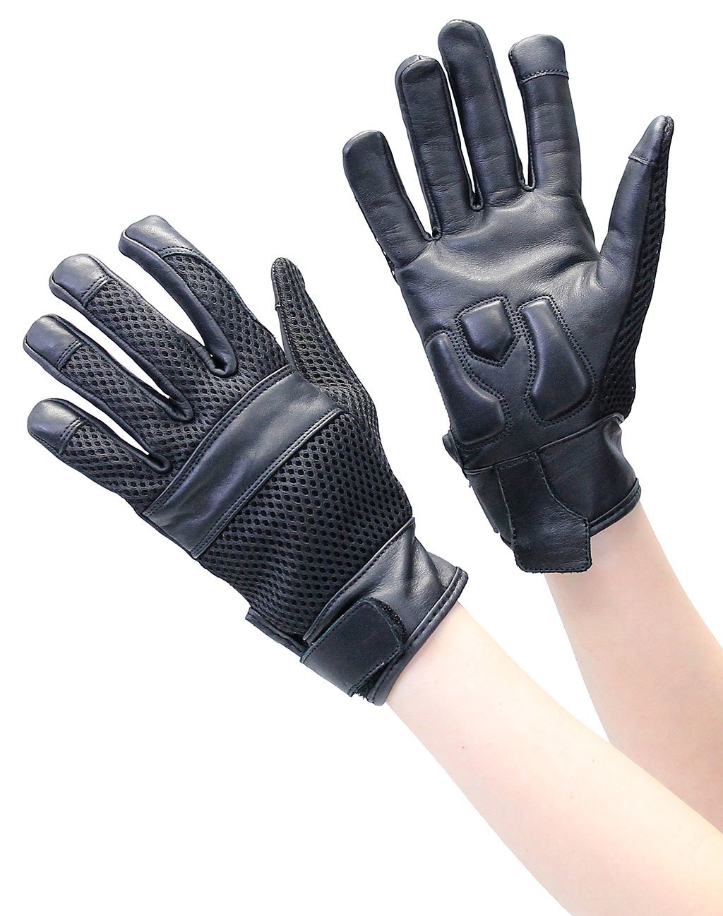 Black Leather Fingerless Gloves by Unik