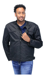 Unik Men's Armor Filled Black Textile Jacket w/Reflector #MC36130AZK