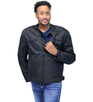 Unik Men's Armor Filled Black Textile Jacket w/Reflector #MC36130AZK