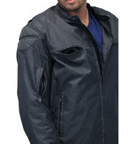 Unik Men's Armor Filled Black Textile Jacket w/Reflector #MC36130AZK