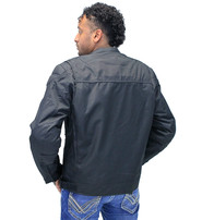 Unik Men's Armor Filled Black Textile Jacket w/Reflector #MC36130AZK