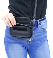 Cell Phone, Utility Belt Pouch w/Shoulder Strap #AC50120K - Jamin Leather®