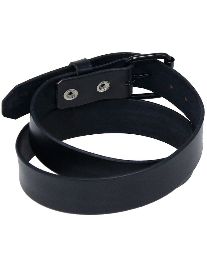 Jamin Leather 8-9 oz Heavy Black Leather Belt With Removable Buckle - #BT1979K