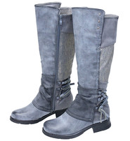 Lace Back Vintage Gray Zip boots #BL-MAXIGY