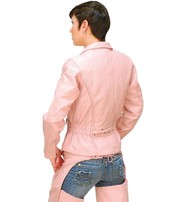 Jamin Leather® Pink Leather Jacket - Road Angel Motorcycle Jacket #L26522ZP