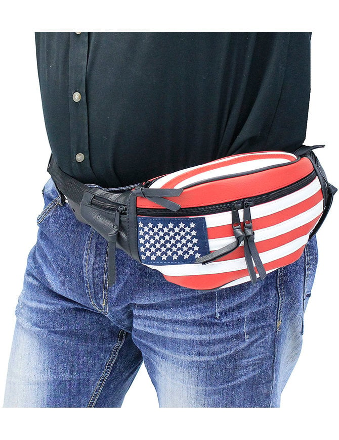 USA Flag Leather Hip Pack #FP7076FLAG