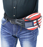 USA Flag Leather Hip Pack #FP7076FLAG