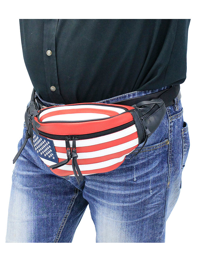 USA Flag Leather Hip Pack #FP7076FLAG