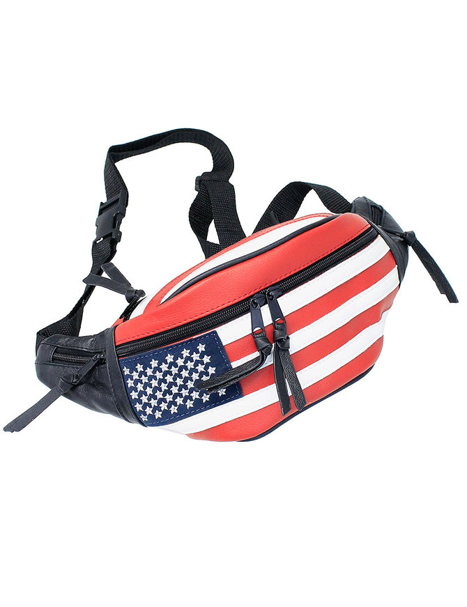 USA Flag Leather Hip Pack #FP7076FLAG
