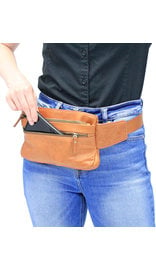 Thin Light Brown Hip Pack w/Leather Strap #FP30701N