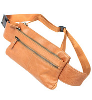 Thin Light Brown Hip Pack w/Leather Strap #FP3070N