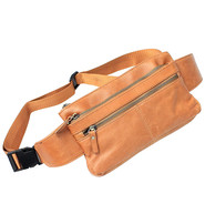 Thin Light Brown Hip Pack w/Leather Strap #FP3070N