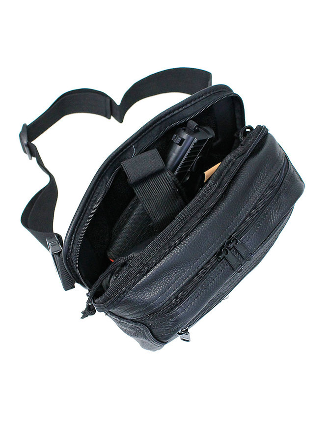 Leather Concealed Hip Pack w/Holster #FP70700GUN