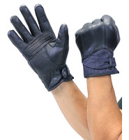 Leather Riding Gloves with Denim Cuff #G84140DK