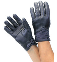 Leather Riding Gloves with Denim Cuff #G84140DK